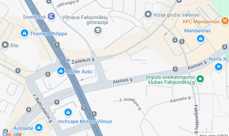 „Inchcape Motors“ salonas Vilnius žemėlapis