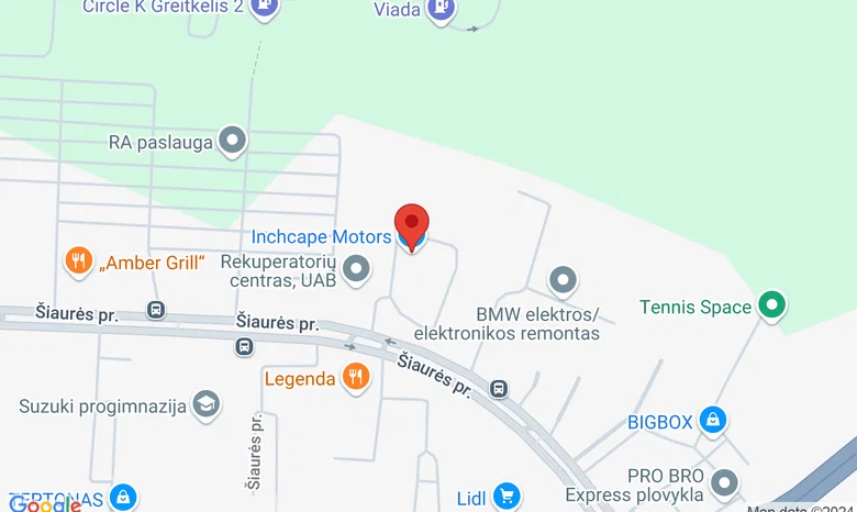 „Inchcape Motors“ Kaunas žemėlapis