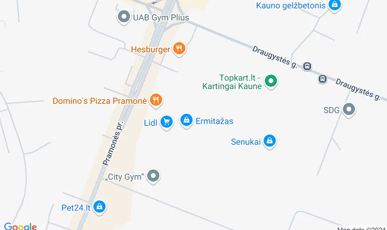 Dizaino salonas „Interjero erdvė“ žemėlapis