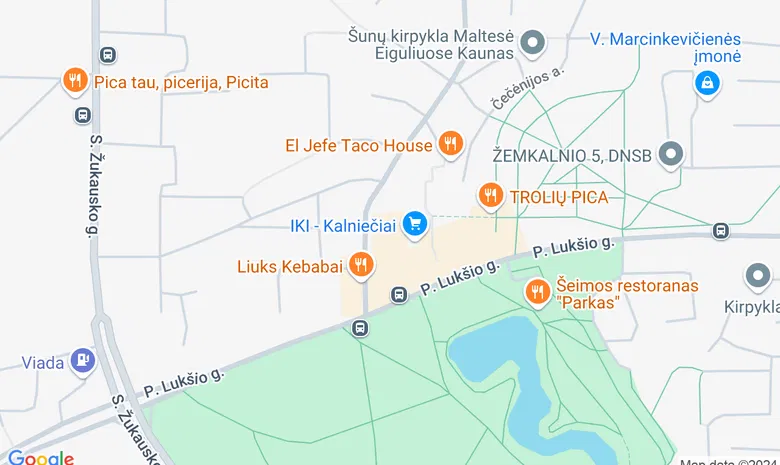 Kauno Vinco Kudirkos viešosios bibliotekos Parko padalinys žemėlapis