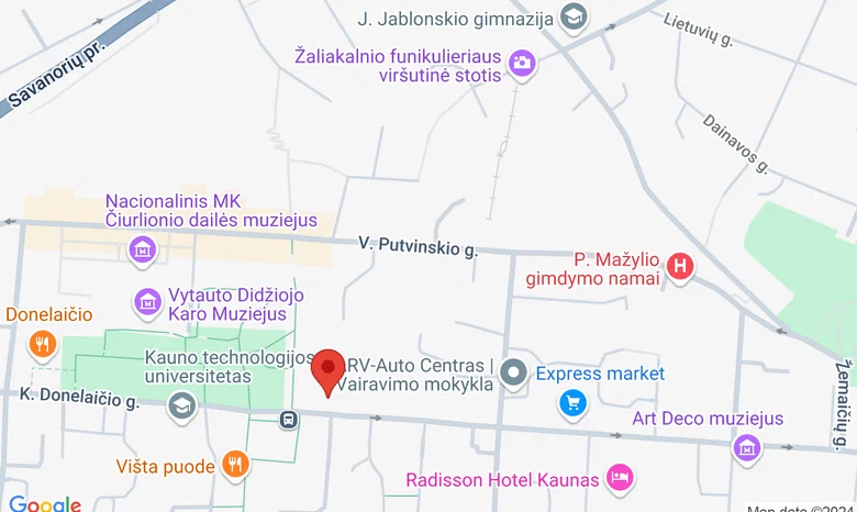 VDU Tarptautinių ryšių departamentas žemėlapis