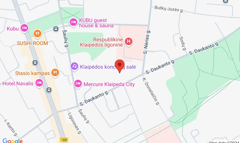 Klaipėdos Vytauto Didžiojo gimnazijos aktų salė žemėlapis