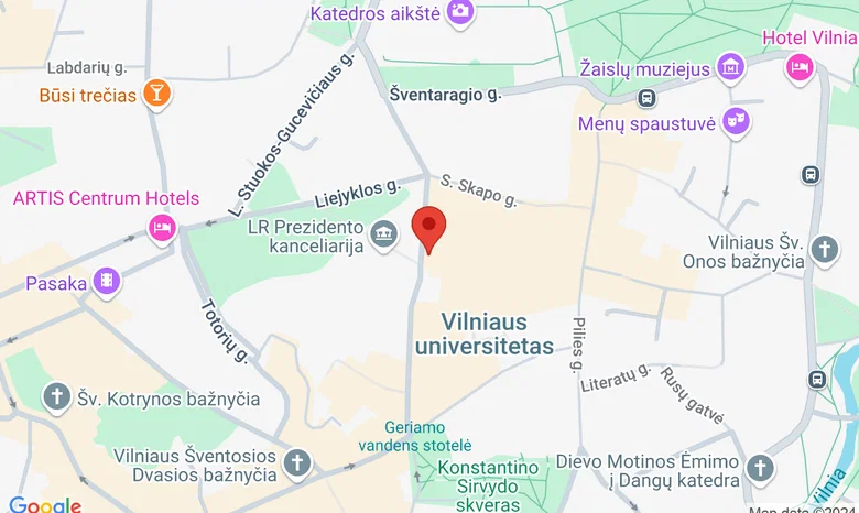 Vilniaus universitetas Istorijos fakultetas žemėlapis