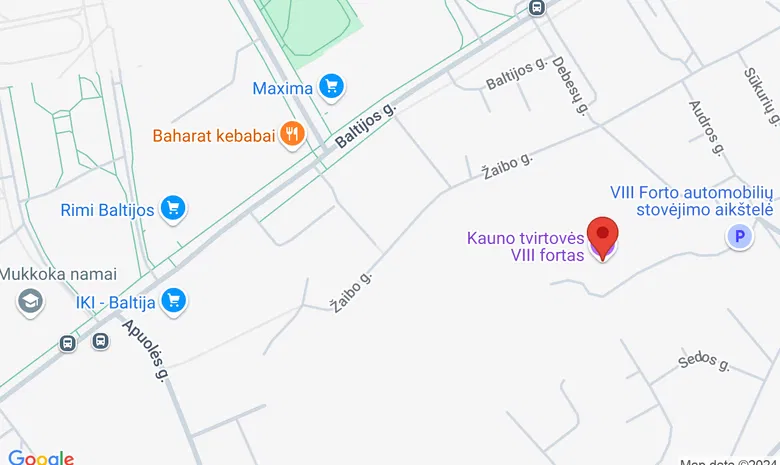 Kauno VIII Fortas žemėlapis