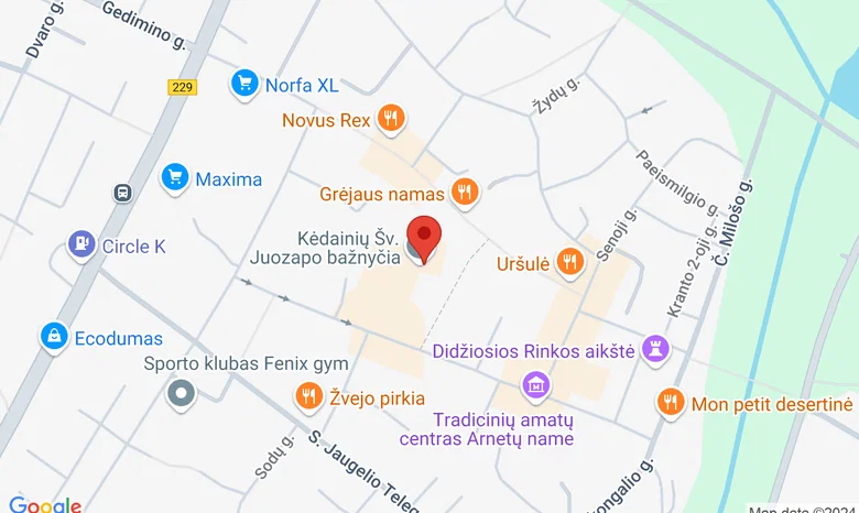 Kėdainių Šv. Juozapo bažnyčia žemėlapis