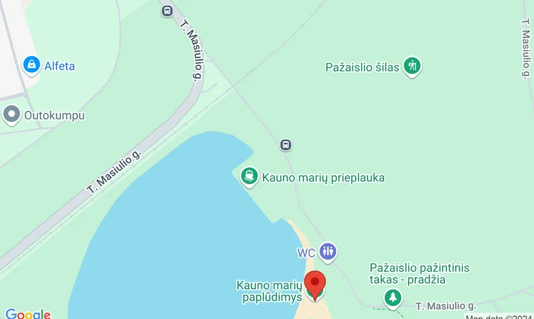 Kauno marių paplūdimys žemėlapis