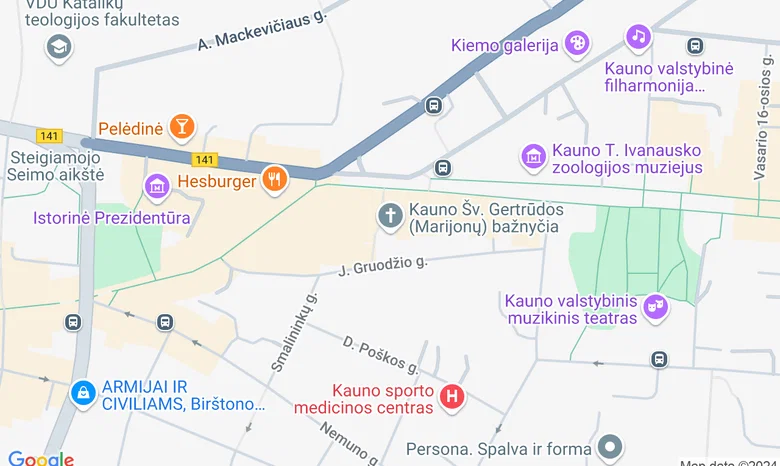 Šv. Gertrūdos (Marijonų) bažnyčioje žemėlapis