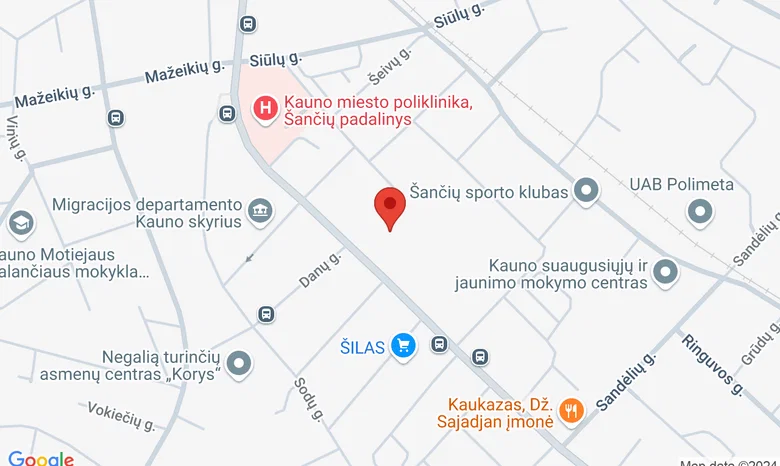 Kauno Švč. Jėzaus Širdies bažnyčia žemėlapis