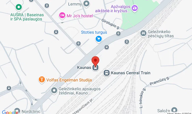 Kauno geležinkelio stotis žemėlapis