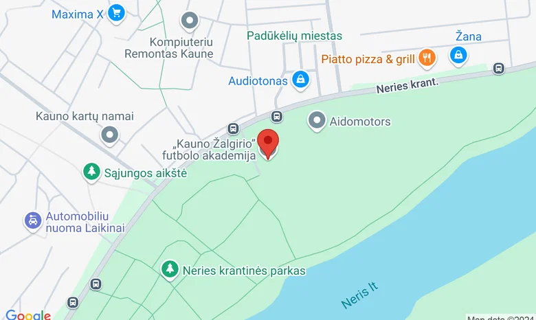 Kauno SM Tauro stadionas (Neries krantinė 7B) žemėlapis
