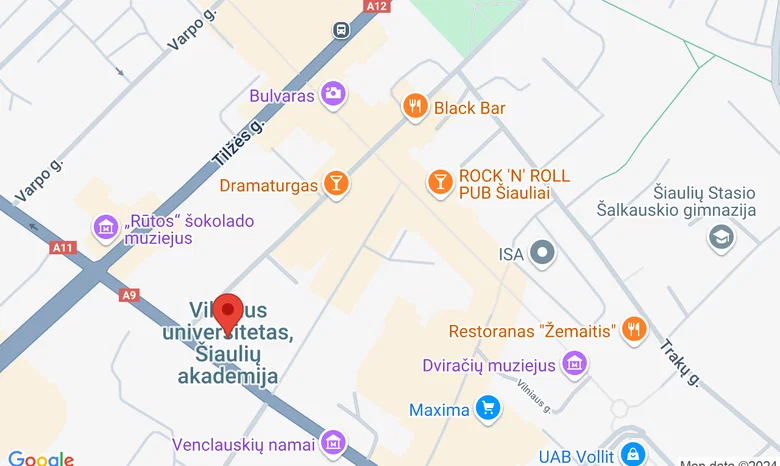 Šiaulių universitetas žemėlapis