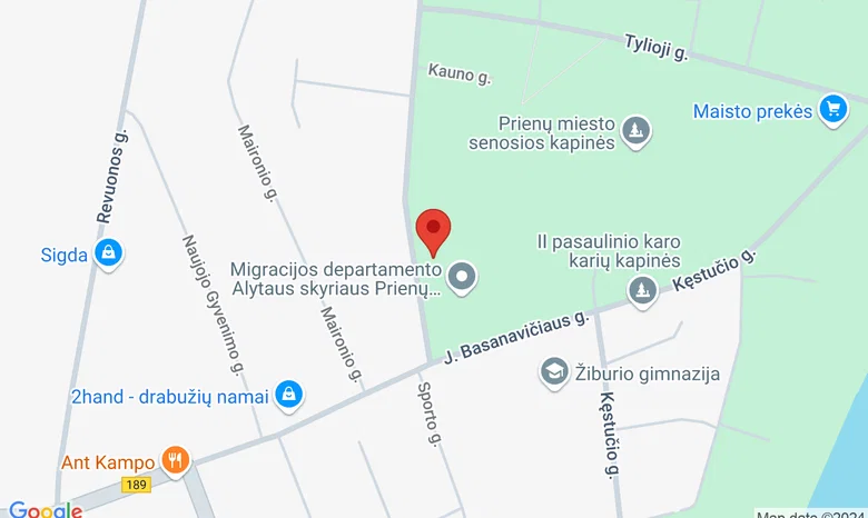 Prienų Justino Marcinkevičiaus viešoji biblioteka žemėlapis