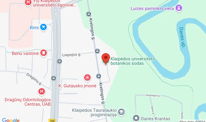 Klaipėdos universiteto botanikos sodas žemėlapis