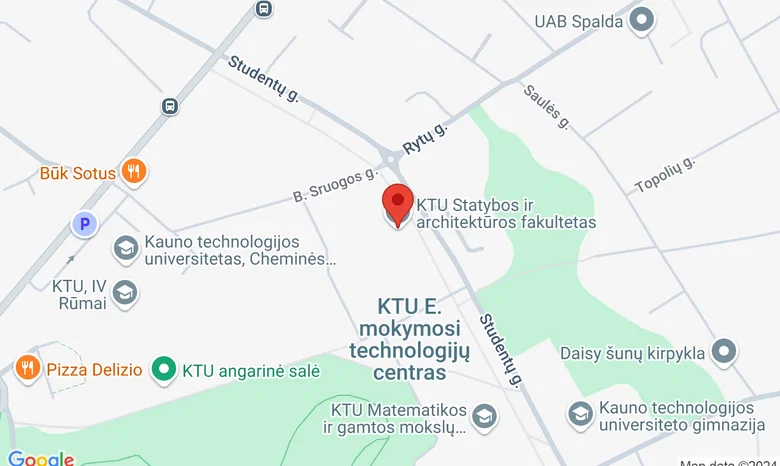 KTU Statybos ir architektūros fakultetas žemėlapis