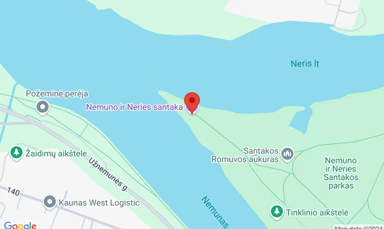 Nemuno ir Neries Santaka žemėlapis