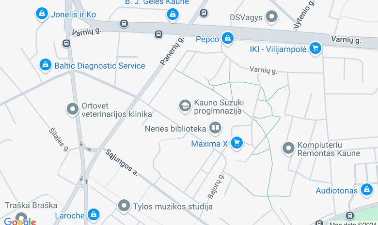 Kauno Vinco Kudirkos viešosios bibliotekos Neries padalinys žemėlapis