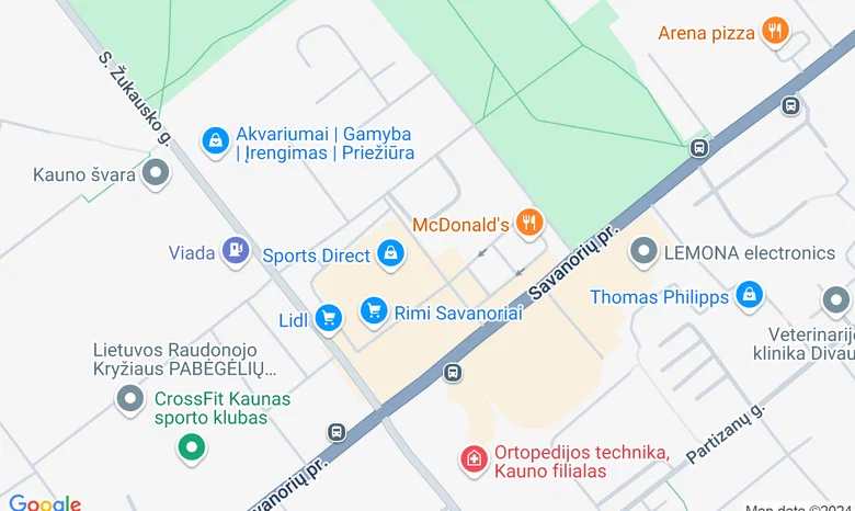 Savanorių 101 A (vidinis kiemas) žemėlapis