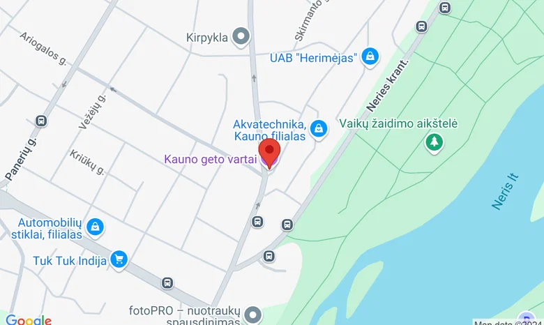 Prie buvusių Kauno geto vartų žemėlapis