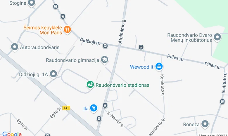 Raudondvario gimnazijos stadionas žemėlapis