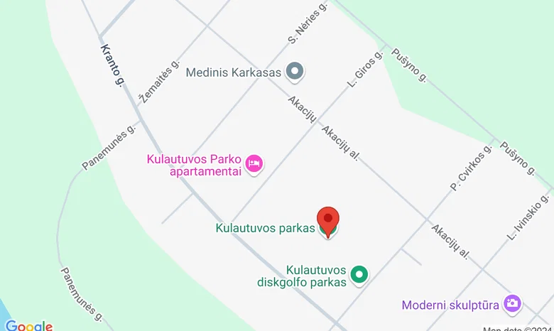 Kulautuvos parko renginių aikštelė žemėlapis