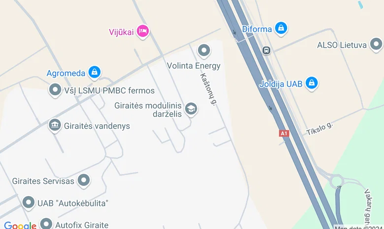 Senasis Giraitės darželis žemėlapis