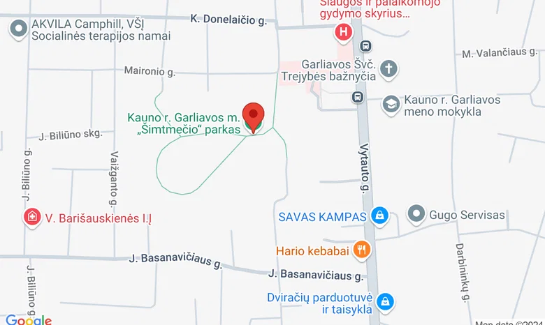 Garliavos Šimtmečio parkas žemėlapis