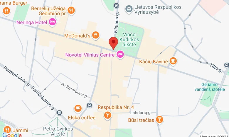 Vilniaus gatvė 10 „Vero Cafe“ lauko terasa žemėlapis