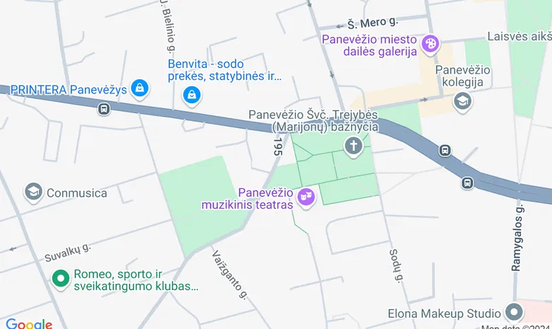Panevėžys -Upytė - Krekenava žemėlapis