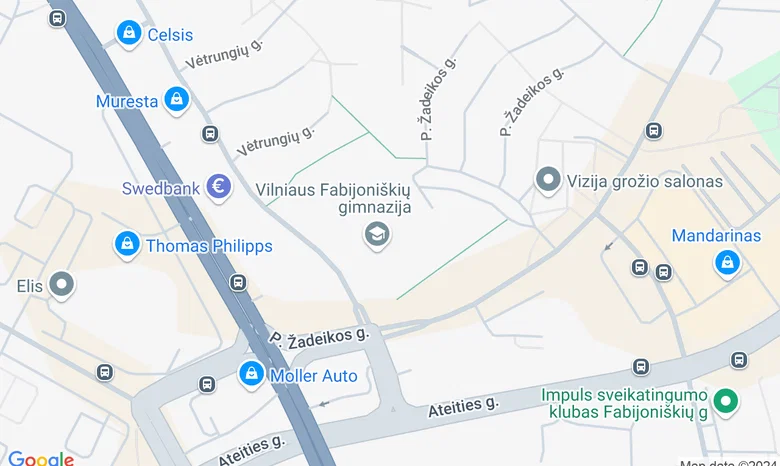 Fabijoniškių pagrindinė mokykla žemėlapis