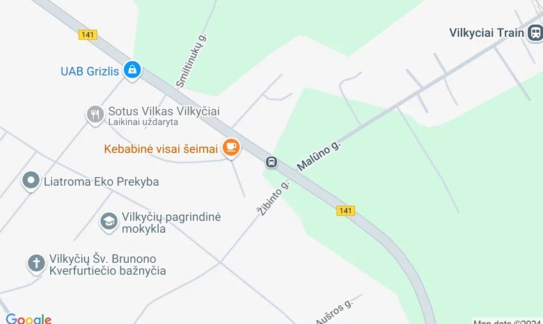Vilkyčių parkas, VIlkyčiai žemėlapis