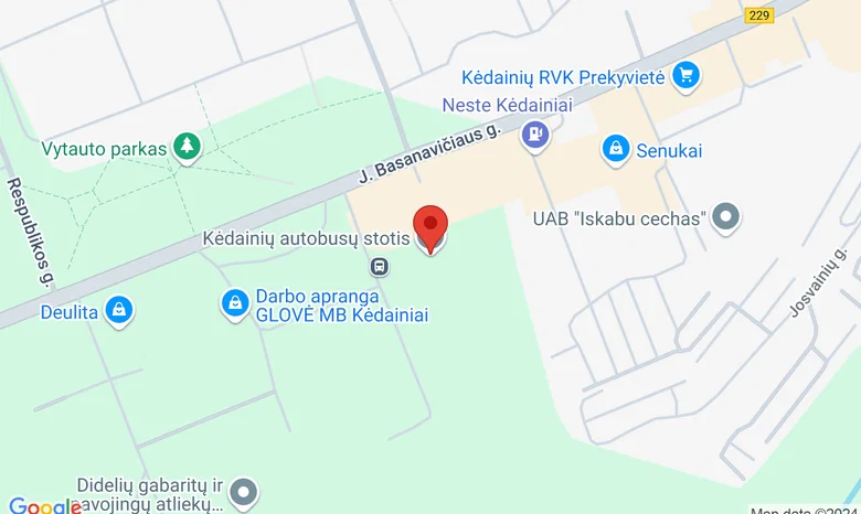 Kėdainių autobusų stotis žemėlapis