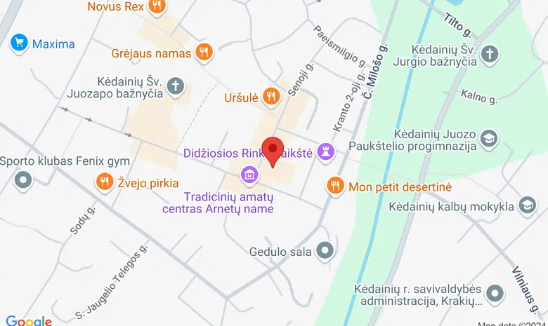 Kėdainių evangelikų reformatų bažnyčia ir kunigaikščių Radvilų mauzoliejus žemėlapis