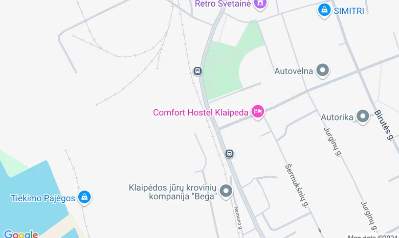 Klaipėdos jūrų krovinių kompanijos „BEGA“ žemėlapis