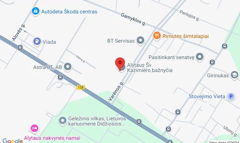  Alytaus Šv. Kazimiero bažnyčia žemėlapis