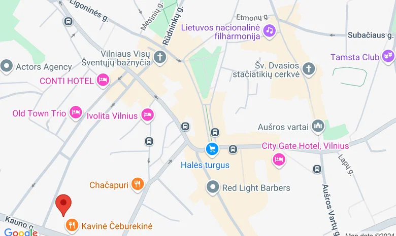 HOSTEL JAMAIKA, Visų Šventųjų g. 9 Vilnius. žemėlapis