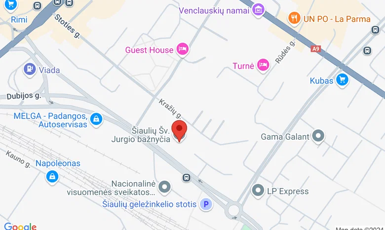 Šiaulių Šv. Jurgio bažnyčia žemėlapis