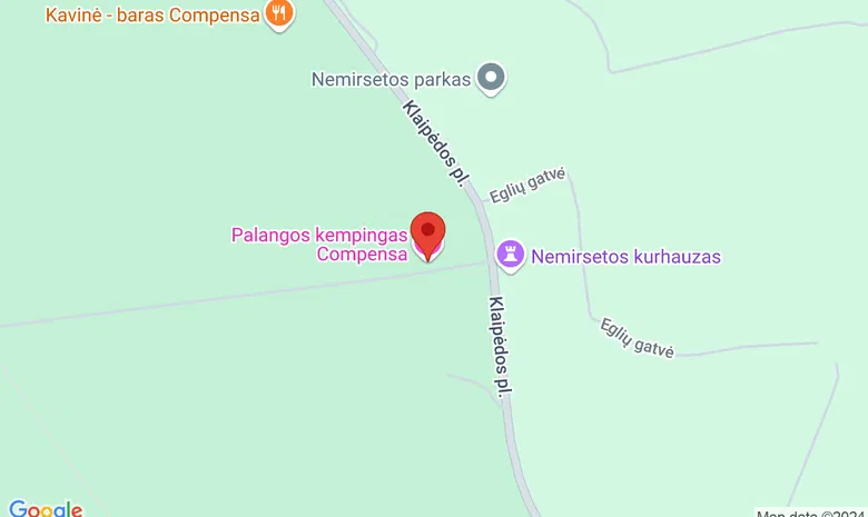 Palangos kempingas Compensa žemėlapis