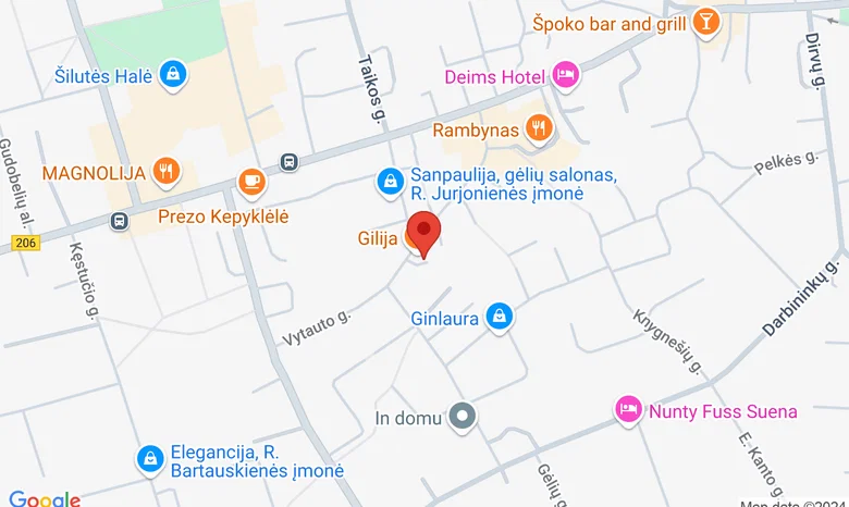 Restoranas - viešbutis  "Gilija" žemėlapis