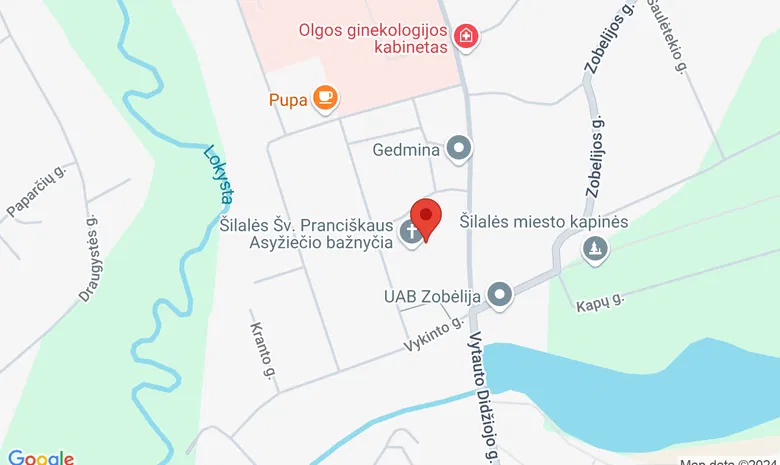 Šilalės Šv. Pranciškaus Asyžiečio bažnyčia  žemėlapis