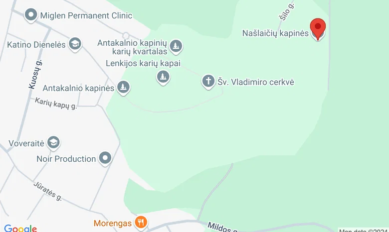 Našlaičių kapinės žemėlapis