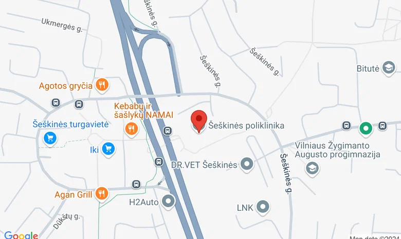 Šeškinės poliklinika žemėlapis