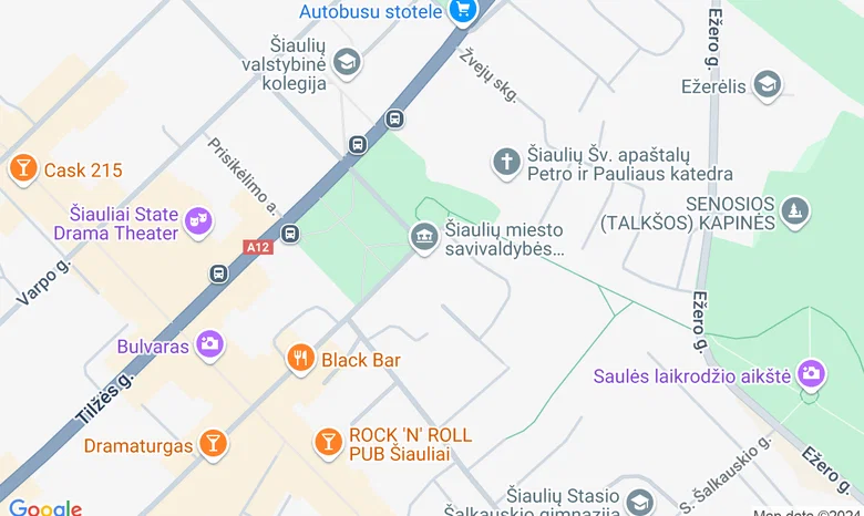 Skveras prie Šiaulių miesto savivaldybės žemėlapis