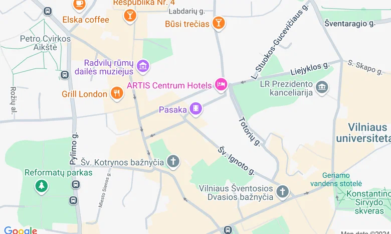 Vilniaus kino teatrai žemėlapis