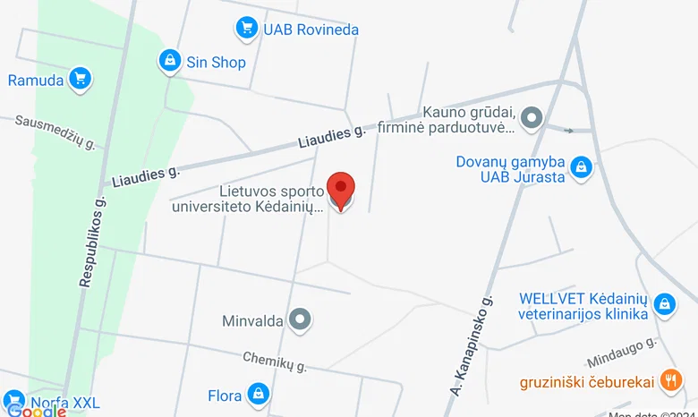 Lietuvos sporto universiteto Kėdainių "Aušros" progimnazija žemėlapis