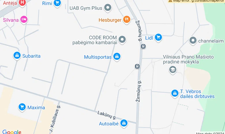 Pabėgimo kambarys CODE ROOM žemėlapis