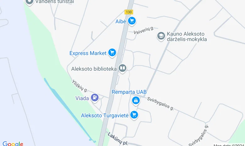 Kauno Vinco Kudirkos viešosios bibliotekos Aleksoto padalinys žemėlapis