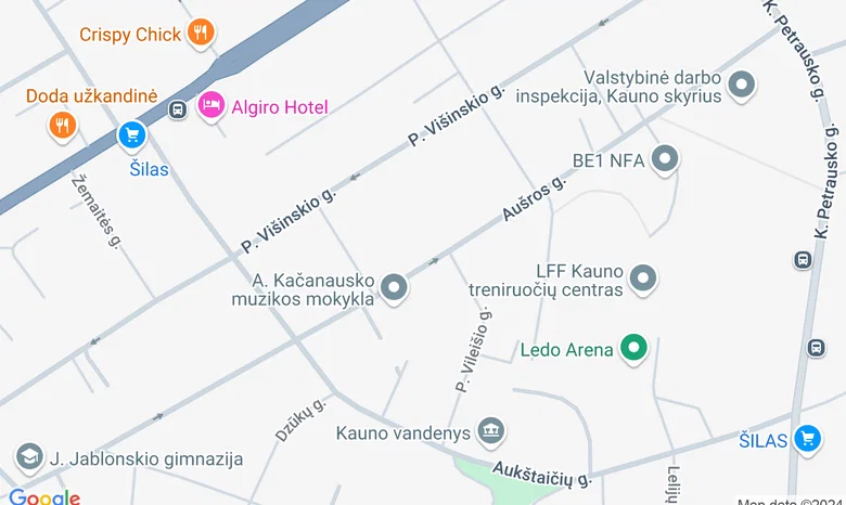  Kauno Vinco Kudirkos viešosios bibliotekos „Aušros“ padalinys žemėlapis
