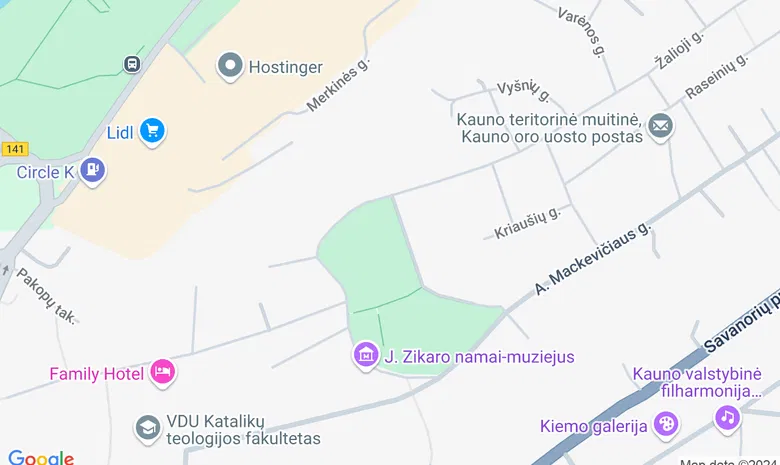 Kauno kolegijos J. Vienožinskio menų fakultetas žemėlapis