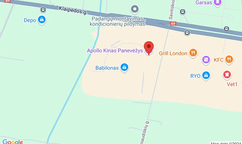 Apollo Kinas Panevėžys žemėlapis