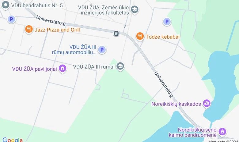 VDU Žemės ūkio akademija parodų paviljonas Nr. 3 žemėlapis